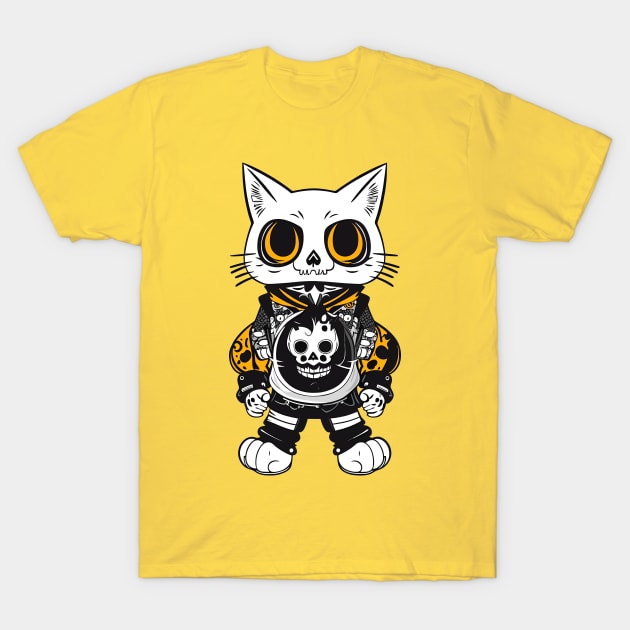 skull neko T-Shirt by Orange-C